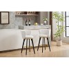 Off-white 26" Bar Height Bar Stool, Set of 2, 360° Swivel Upholstered Bar Stool - 4 of 4