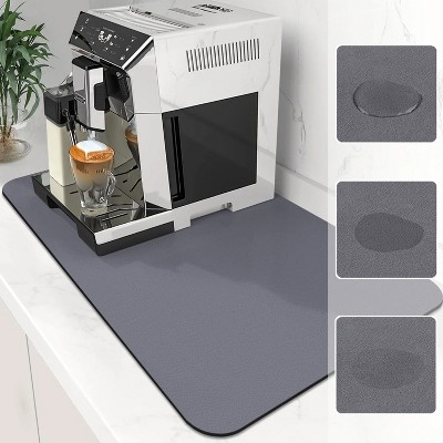 BRINJOY Coffee Mat 16"x24", Absorbent Coffee Bar Mats for Countertop Hide Stain Rubber Backed Kitchen Coffee Bar Accessories Dish Drying Mat