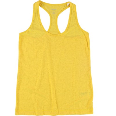 Reebok Womens Textured Racerback Tank Top, Yellow, Small