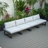LeisureMod Chelsea 4-Piece Outdoor Patio Sectional Set – Black Powder-Coated Aluminum, Cushions, Weather-Resistant - 2 of 4