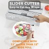 Plastic Wrap and Aluminum Foil Organizer with Cutter and Labels,for 12" Roll (Grey)-SpaceAid® - 4 of 4