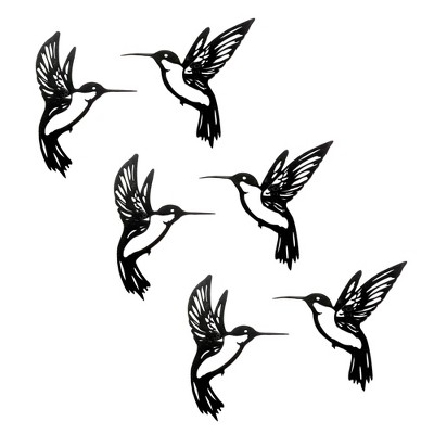 Metal Hummingbird Wall Accent (Set of 6)