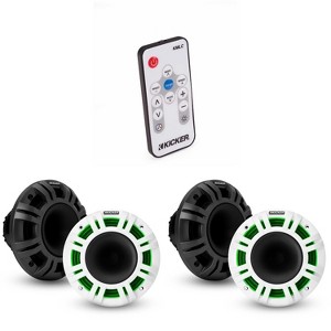 Kicker (2) 48KMXL65 6.5" 4-Ohm RGB-LED KMXL Horn-Loaded Marine Coaxial Speakers, Pair w/ LED Remote - 1 of 4