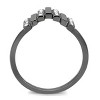 Slickblue Light Black Stainless Steel Ring, Clear Crystal Accent, Women’s Ring, Stackable Style, Black, Sizes 5-10 - 3 of 4
