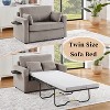 Convertible Chaise Lounge Twin Size Sofa Bed Sleeper Sofa Loveseat with Foldable Mattress, Foldable Side Table, Storage Pocket & USB Ports-ModernLuxe - 3 of 4