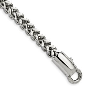 Black Bow Jewelry 8mm Stainless Steel Antiqued & Polished Franco Chain Bracelet, 8.5 In - 1 of 4