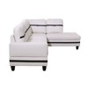 White and Black Semi-PU Leather Sectional Sofa - Modern L-Shaped Design, Tufted Cushions, Storage Ottoman, Chic Home D�cor - 4 of 4