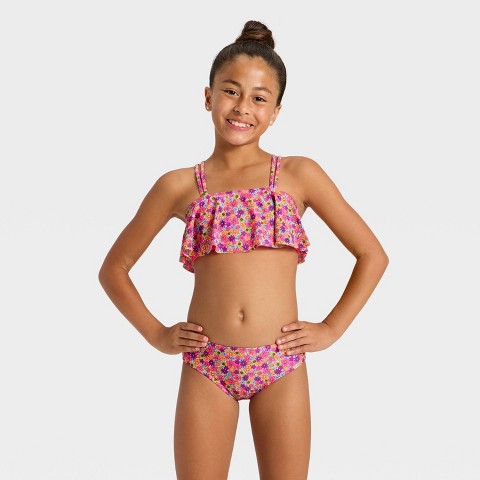 Детские купальники Cat & Jack Girls' Fancy Floret One Piece Swimsuit - Cat & Jack™ Pink M