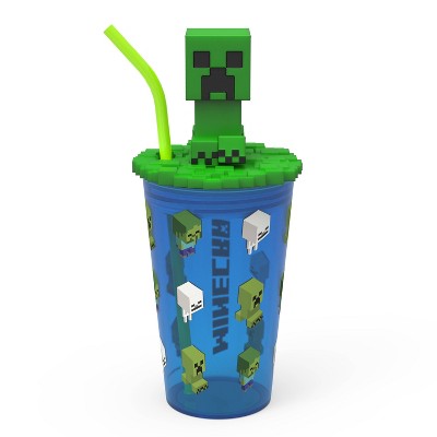 Minecraft 15oz Plastic Funtastic Tumbler with Straw - Zak Designs