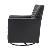Eva Genuine Leather Swivel Rocker Armchair with Nailhead Trims for Living Room | ARTFUL LIVING DESIGN - 4 of 4