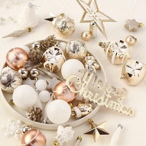 GAOMON Christmas Ball Ornaments, 70 Pcs Shatterproof Christmas Tree Ornaments Hanging Balls, Christmas Plastic Decorative Baubles - 1 of 4