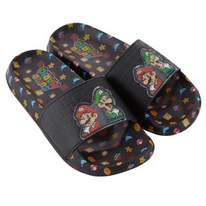 Boys Nintendo Mario Slide Sandals - Super Mario Shoes - Mario, Luigi, Kirby and Donkey Kong Slide Sandals Shoes - 1 of 4