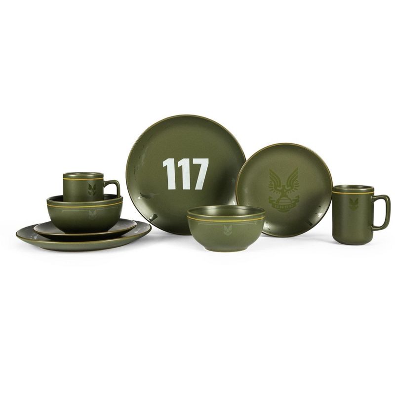 Ukonic HALO Master Chief 117 Stoneware 8-Piece Dinnerware Set | Plates, Bowls, Mugs, 1 of 7
