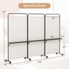 Costway 3-Panel Room Divider with Storage Shelves 6FT Tall Folding Privacy Screen on Wheels Black/White/Gray/Brown - 3 of 4