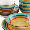 Gibson Home Rainbow 12 Piece Stoneware Dinnerware Set in Yellow Multi - 4 of 4