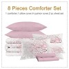 Twin Comforter Set 8 Pieces Bed in A Bag - Soft Microfiber Blossom Pattern Bedding Set with Comforters, Sheets, Pillow, Fitted Sheet, Cushion Cover - 3 of 4
