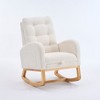 JUJABU High-Back Plush Accent Rocking Chair with Footrest, Rubber Wood Base, Upholstered Glider for Nursery or Living Room - 2 of 4