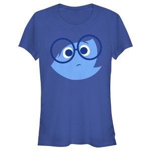 Juniors Womens Inside Out Sad Face Halloween T-Shirt - 1 of 3