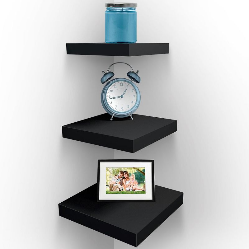Sorbus 3 Piece Set Floating Square Shelves - Stylish, Versatile & Easy to Install! Perfect for Showpieces & Decor, 1 of 6