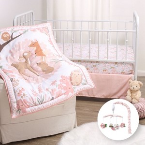 The Peanutshell Fairytale Forest Pink Crib Bedding Set, 3pc to 12 Pc, For Girls - 1 of 4