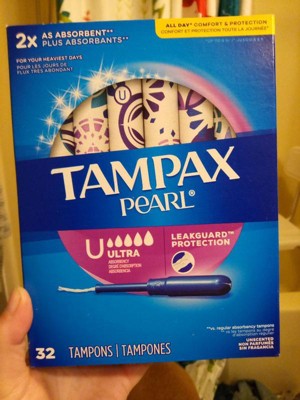Tampax Pearl Ultra Absorbency With Leakguard Braid Tampons