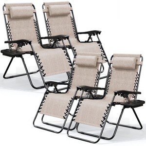 Nestl Zero Gravity Chairs, Reclining Camping Chair, Folding Outdoor Chair with Pillow & Cup Holder Tray - 1 of 4