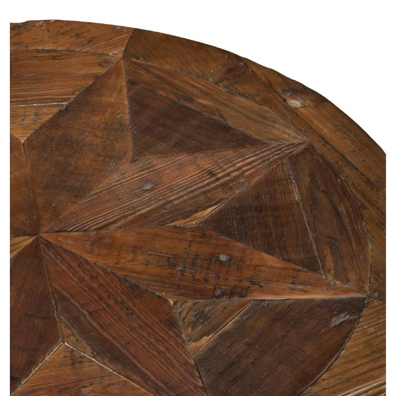 Round End Table Reclaimed Wood Natural - Alaterre Furniture, 6 of 8
