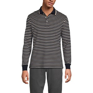 Lands' End Men's Long Sleeve Cotton Supima Polo Shirt - 1 of 4