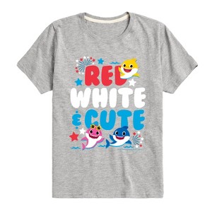 Boys' - Baby Shark - Red White and Cute Short Sleeve Graphic T-Shirt - 1 of 4