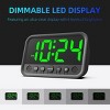 Aoibox Small LED Digital Alarm Clock for Bedroom,Loud for Heavy Sleepers, Plug-In Electric Desk Clock with Adjustable Volume, Brightness,Snooze¨CGreen - 3 of 4