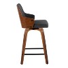 Set of 2 Stella Counter Height Barstools Walnut/Charcoal/Black - LumiSource: Fixed-Height, Swivel Seat, Footrest - 3 of 4