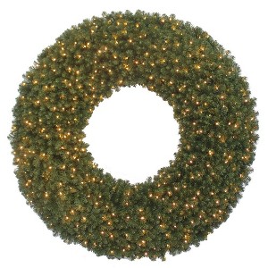 Kurt Adler 72-Inch Pre-Lit Commercial Wreath - 1 of 3
