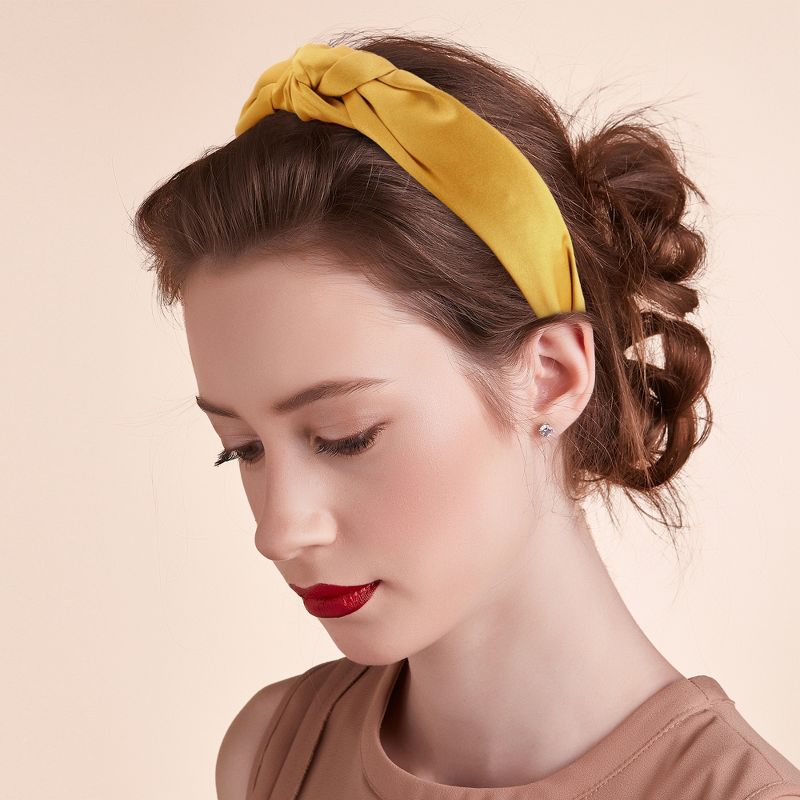 Unique Bargains Women's Satin Knotted Headband Hairband 1.2" Wide, 3 of 7