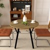 KWPZQEB Round Dining Table, Space Saving Circle Kitchen Table with Metal Legs for 2-4 people, Modern Dining Desk for Kitchen, Apartment, Brown - 3 of 4