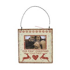 Primitives By Kathy 4.5 Inch Together Mini Ornament/Frame Our First Christmas Tree Ornaments - 1 of 3