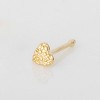 Jewelry Avalanche Solid 14K Yellow Gold Nugget Heart Nose Bone Stud, 22G Ball-end Nose Ring Stud - 4 of 4