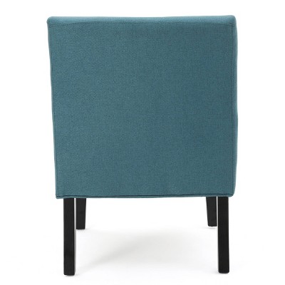 Kendal Dark Teal Fabric Geometric Slipper Accent Chair