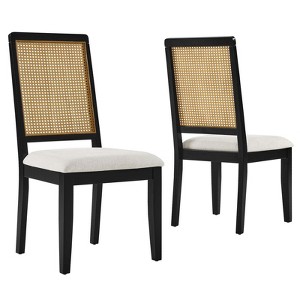 Modway Arlo Faux Rattan and Wood Dining Side Chairs - Set of 2 - 1 of 4