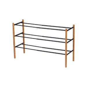 Yamazaki Home - Expandable Shoe Rack (18" H) - Steel - Black - 1 of 4