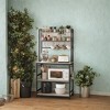 Hutch Bakers Rack with Power Outlet, 14 Hooks Microwave Stand, Adjustable Coffee Bar , Kitchen Storage Shelf, 15.7 x 31.5 x 66.9 Inches - 3 of 4