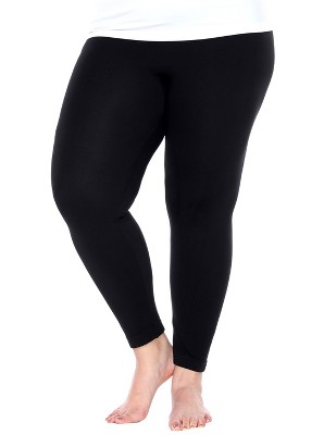 Women's Plus Size Super-stretch Solid Leggings Black One Size Fits Most ...