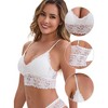 INSPIRE CHIC Women's Wireless Padded Push-Up Lace Camisole Deep V-Neck Adjustable Spaghetti Straps Triangle Bra - 3 of 4