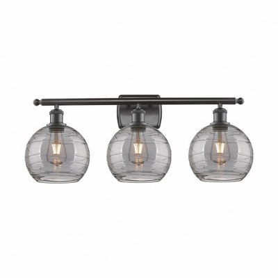 Athens Deco Swirl - 3 Light Bath Vanity In Industrial Style-11.25 Inches Tall and 26 Inches Wide