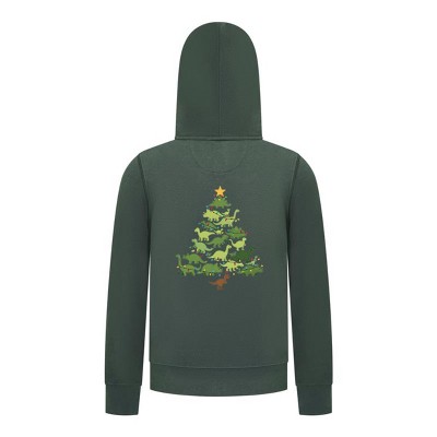 Everyday Kids Christmas Collection Dinosaur Tree Boys Zip Up Hoodie – Holiday Sweatshirt