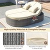 Outdoor Patio Rattan Round Daybed Sunbed with Adjustable Backrests and Foldable Cup Trays - 2 of 4