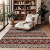 Washable Vintage Boho Striped Area Rug - Non-Slip Non-Shedding Stain Resistant Low Pile Soft Carpet for Living Room Bedroom Home Office - 3 of 4