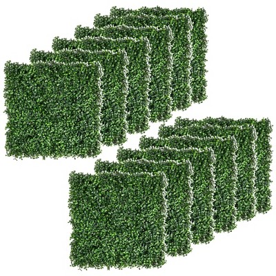 12 Pack 20" x 20" Green Artificial Boxwood Panels