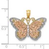 Black Bow Jewelry 14k Two Tone Gold and White Rhodium Stacked Butterfly Pendant, 26mm - 4 of 4