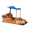 Dexmalle Outsunny Pirate Ship Sandbox with Cover and Rudder - 3 of 4