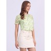 INSPIRE CHIC Women's Chiffon Short Sleeve Ruffled Trim Floral Blouse - 2 of 4